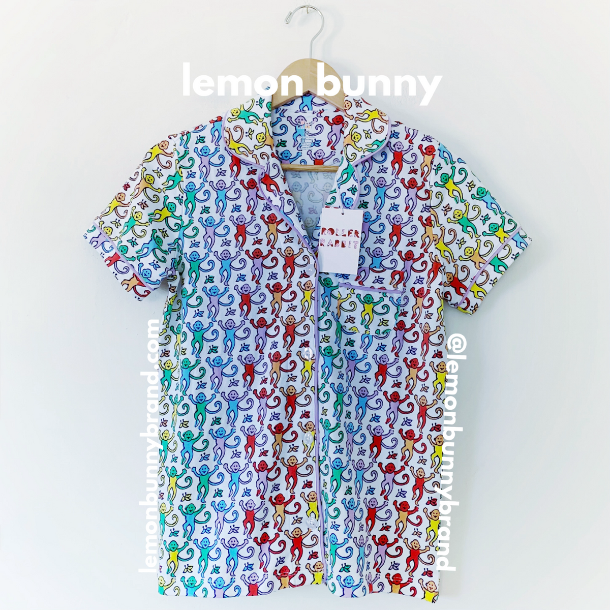 Roller Rabbit Disco Monkey Polo Pajamas in Rainbow, Size XS (Version 2)