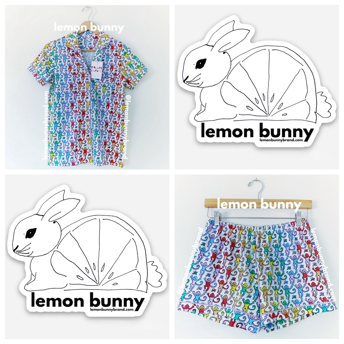 Roller Rabbit Disco Monkey Polo Pajamas in Rainbow, Size XS (Version 2)