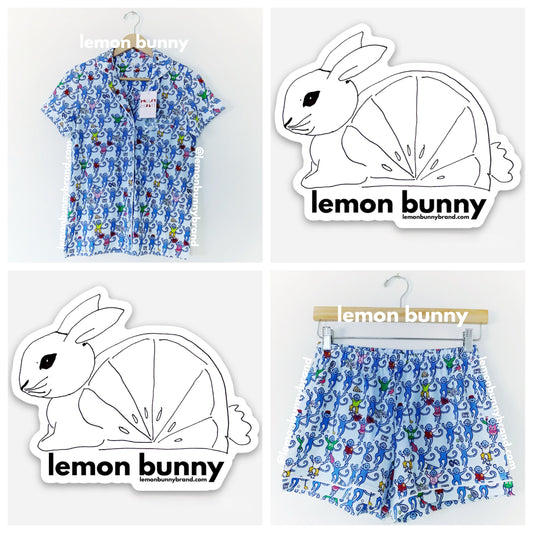 Roller Rabbit Greenwich Monkey Polo Pajamas in Blue, Size XS (Version 2)
