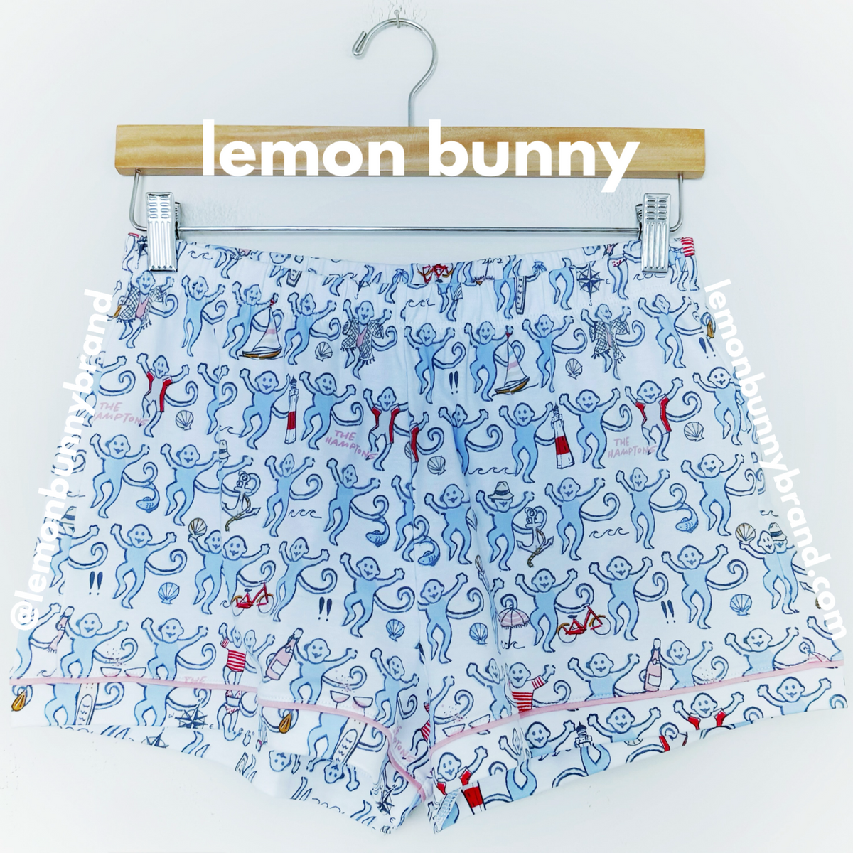 Roller Rabbit Hamptons Monkey Polo Pajamas in Blue, Size S (Version 2)