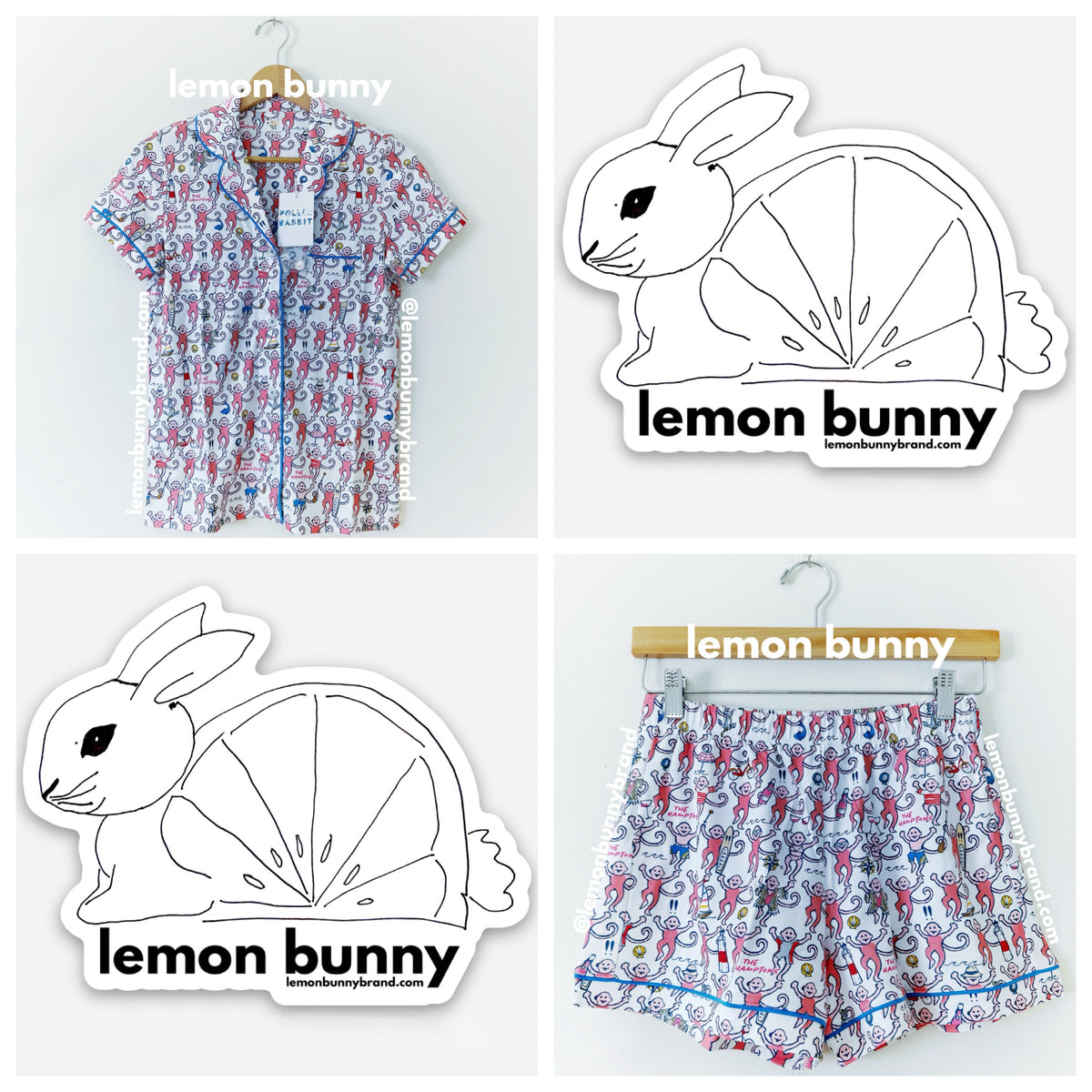 Roller Rabbit Hamptons Monkey Polo Pajamas in Pink, Size XS (Version 2)
