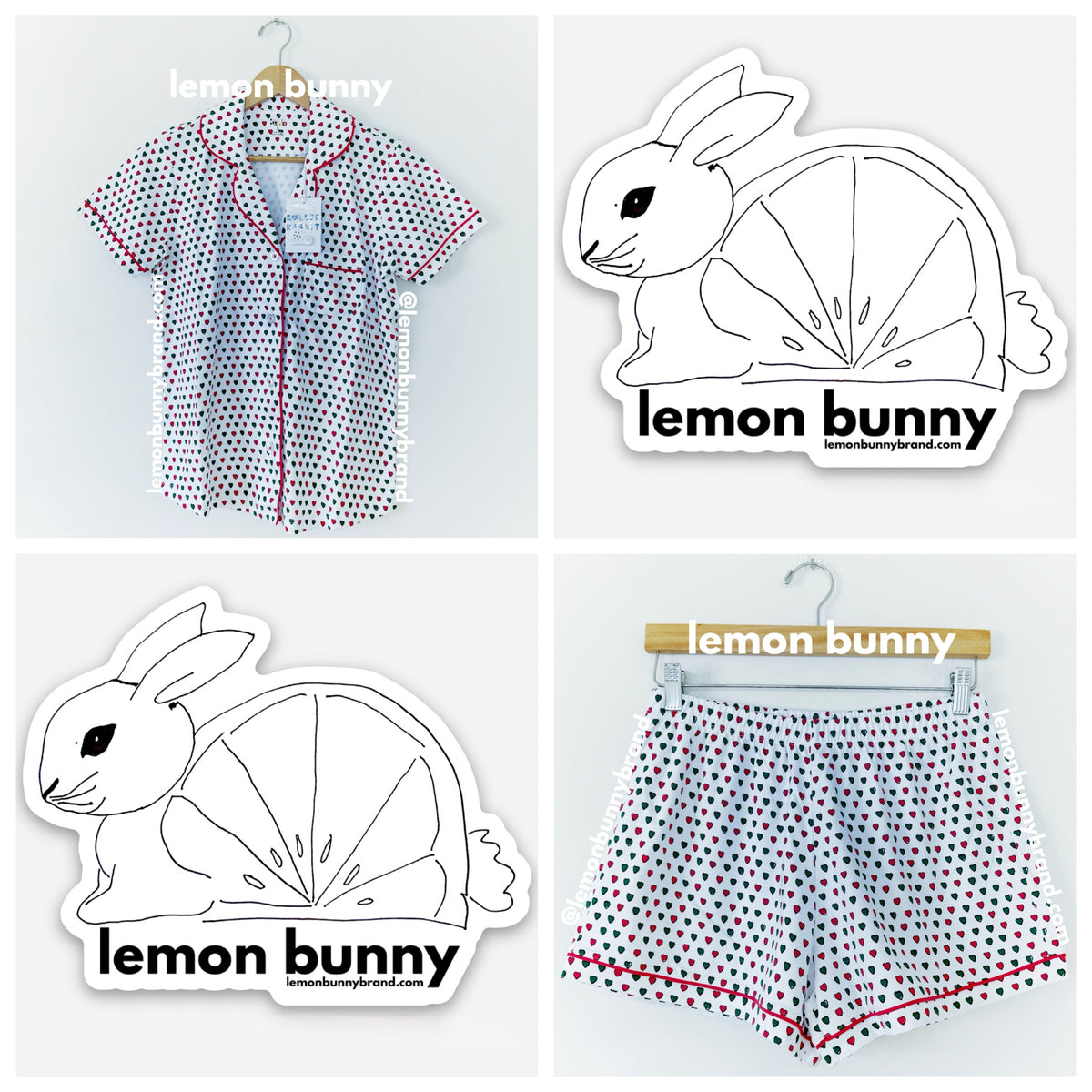 Roller Rabbit Holiday Hearts Polo Pajamas in Red/Green, Size S (Version 2)