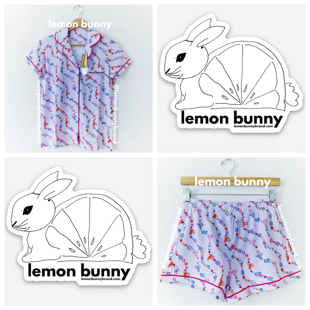 Roller Rabbit Icon Wave Polo Pajamas in Lavender, Size S (Version 2)