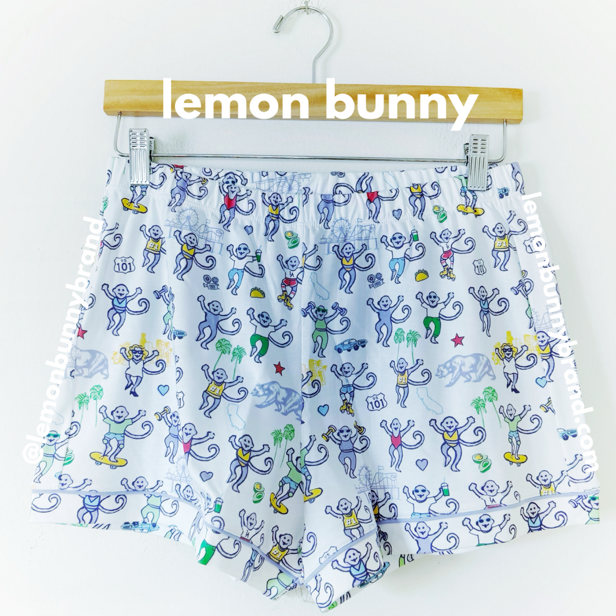 Roller Rabbit LA Monkey Polo Pajamas in White, Size S (Version 2)