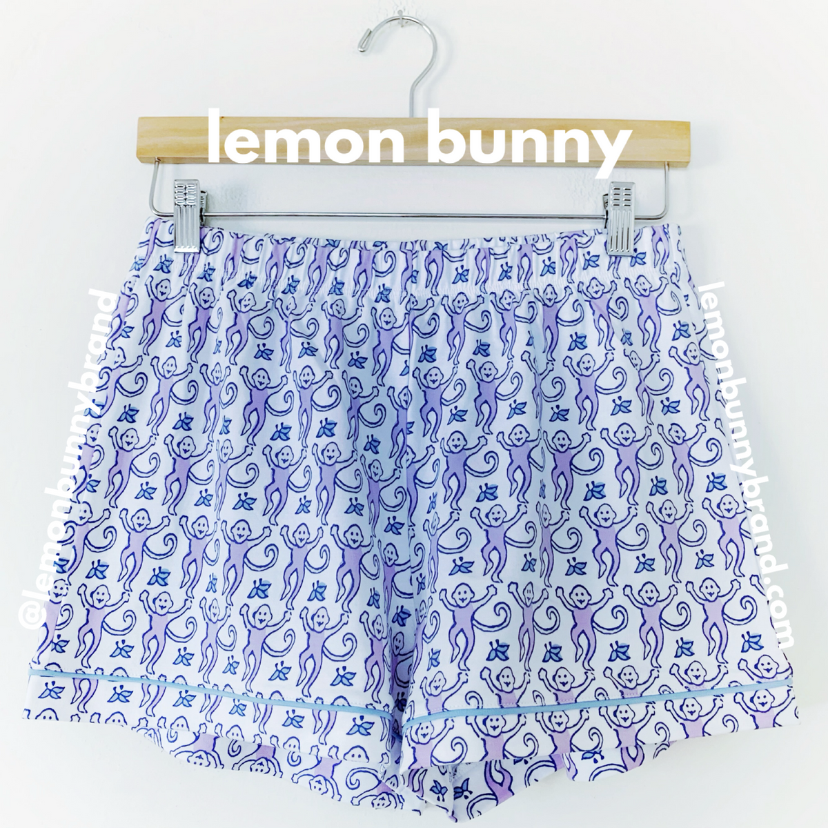 Roller Rabbit Monkey Polo Pajamas in Lavender, Size S (Version 2)