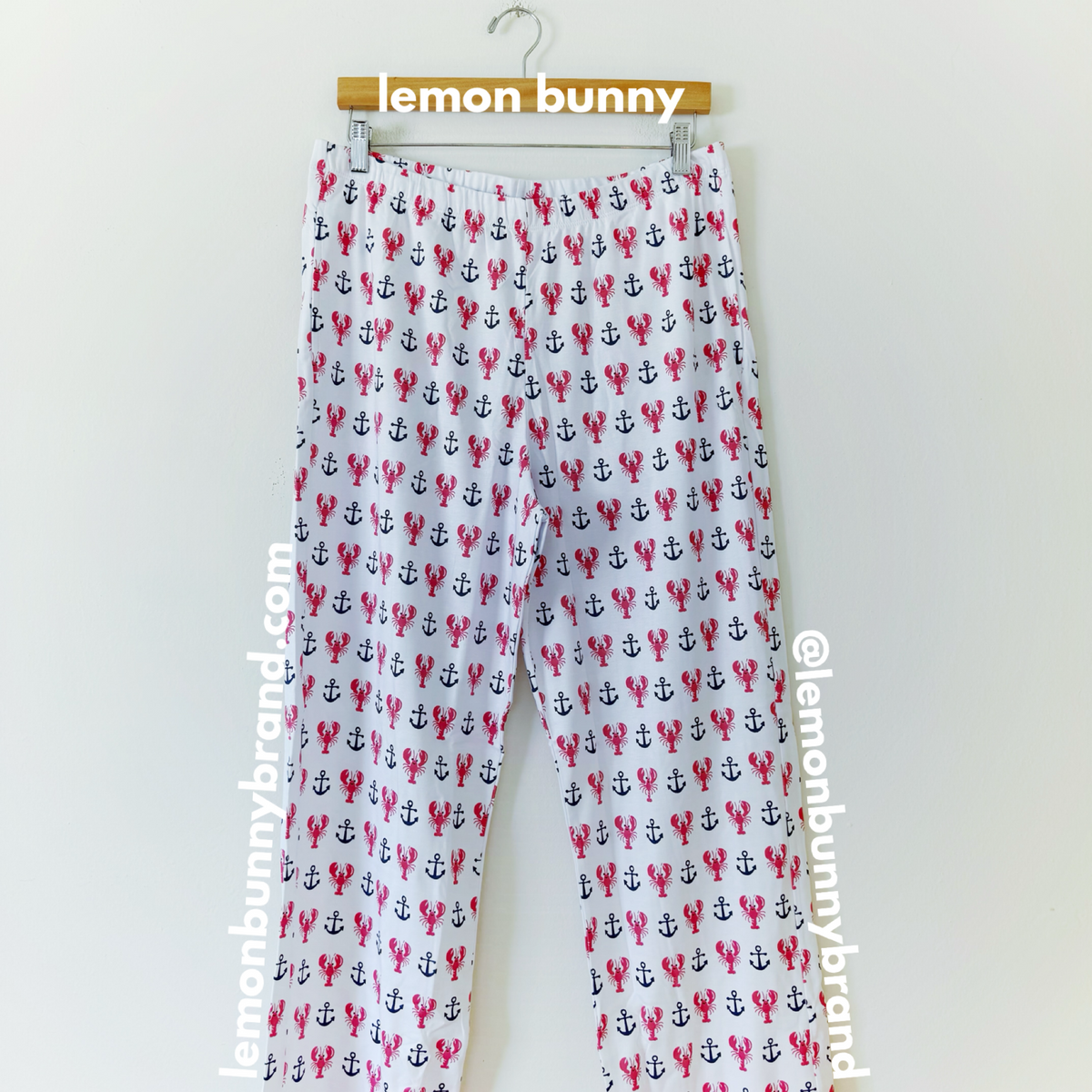 Roller Rabbit Anchors Away Long Sleeve Polo Pajamas in Red, Size L