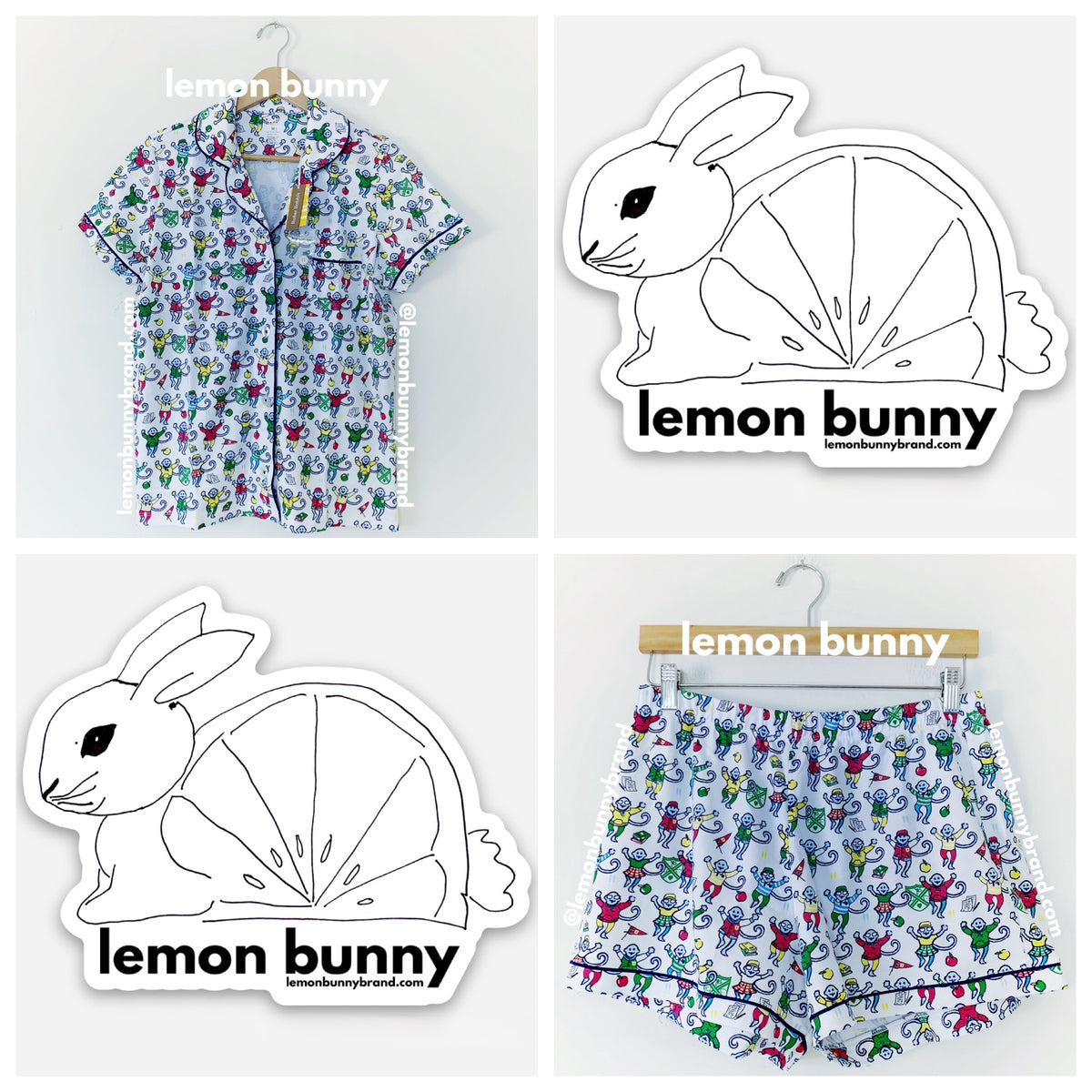 Roller Rabbit Back To School Monkey Polo Pajamas in Multi, Size M