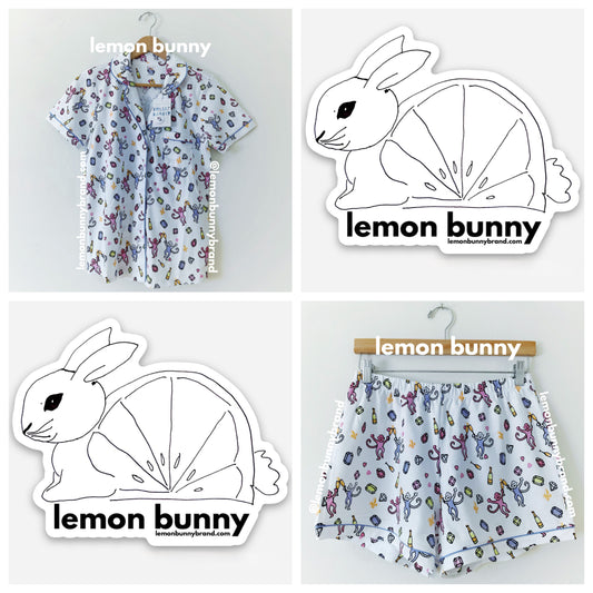 Roller Rabbit Cheery Monkey Polo Pajamas in White, Size S
