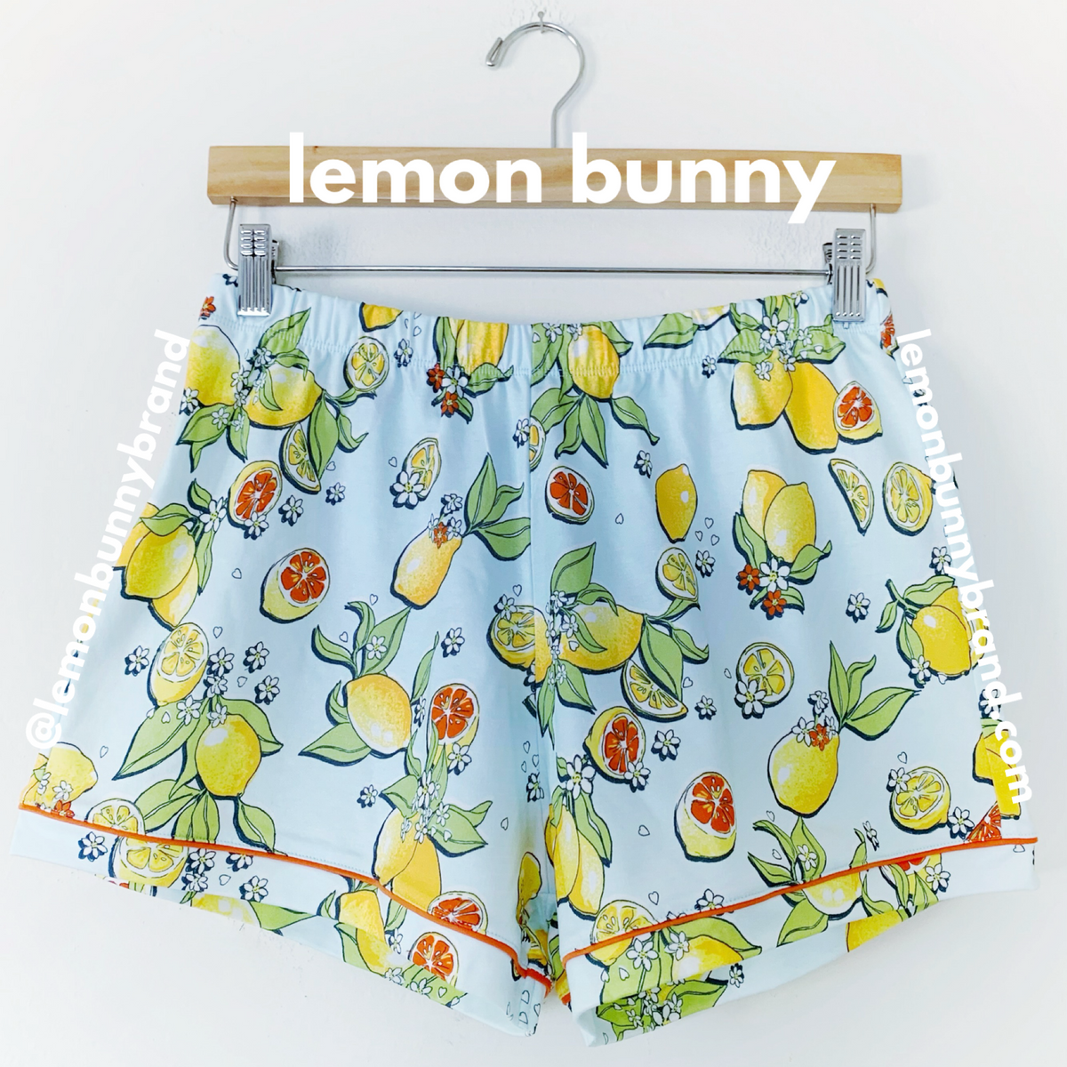 Roller Rabbit Citrus Hearts Polo Pajamas in Light Blue, Size S