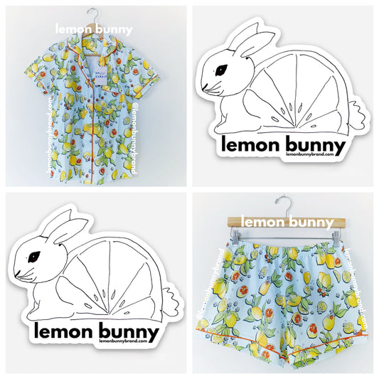 Roller Rabbit Citrus Hearts Polo Pajamas in Light Blue, Size S