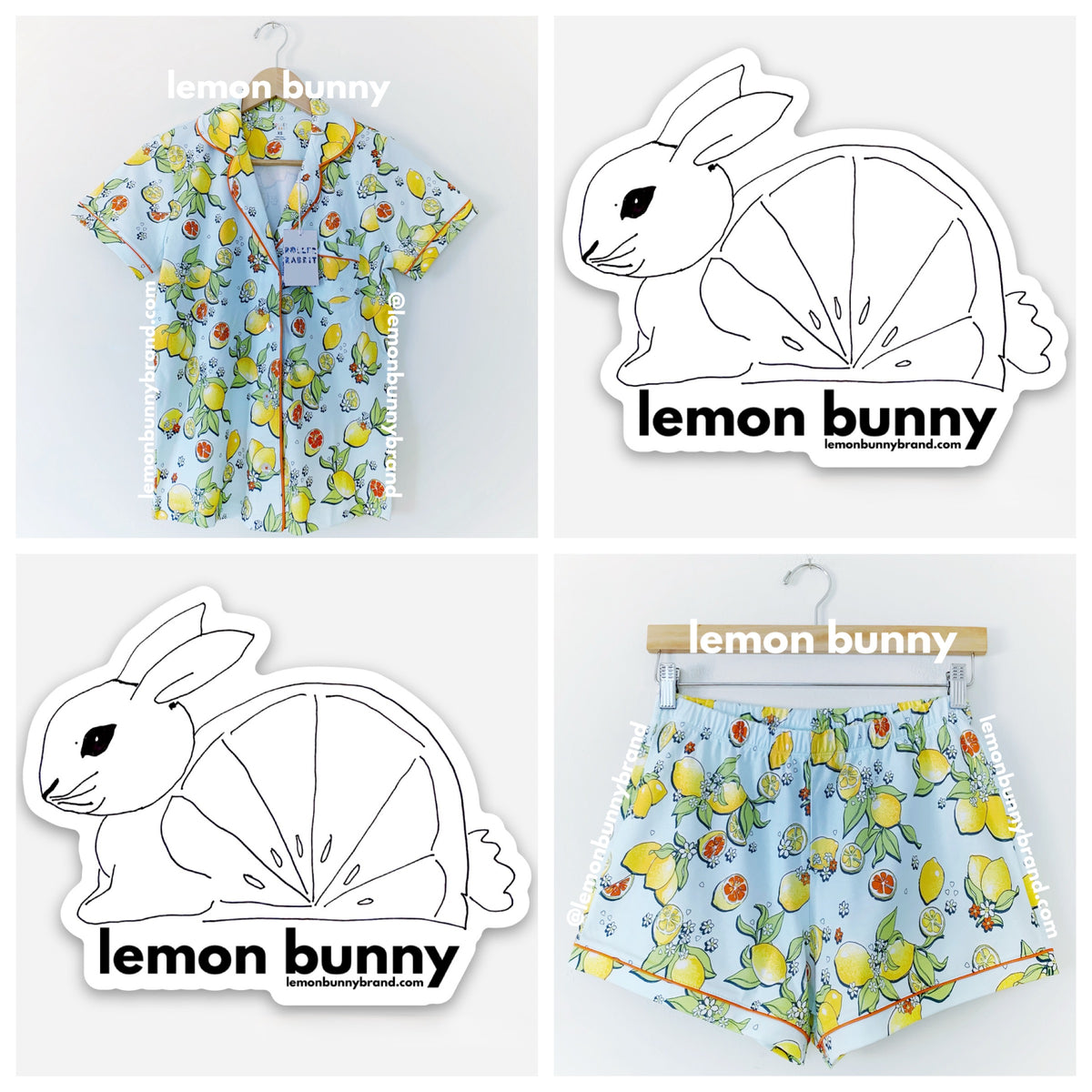 Roller Rabbit Citrus Hearts Polo Pajamas in Light Blue, Size XS