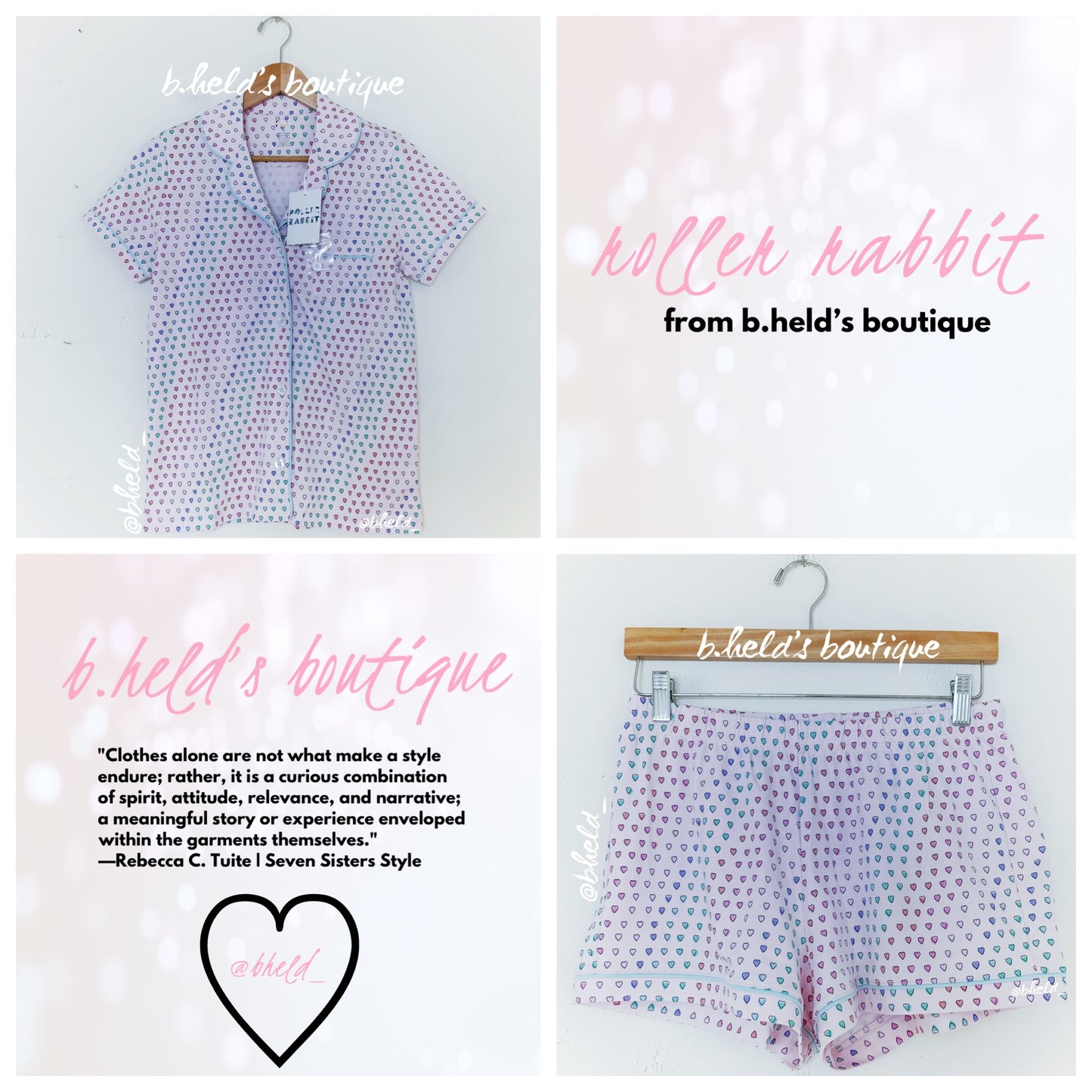 Roller Rabbit Disco Hearts Polo Pajamas in Lilac, Size S