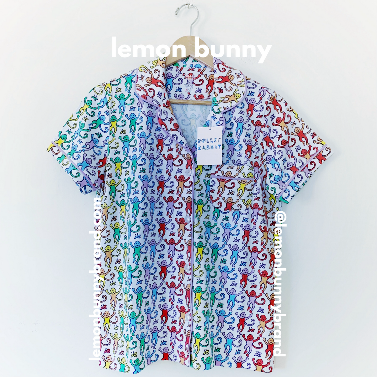 Roller Rabbit Disco Monkey Polo Pajamas in Rainbow, Size M