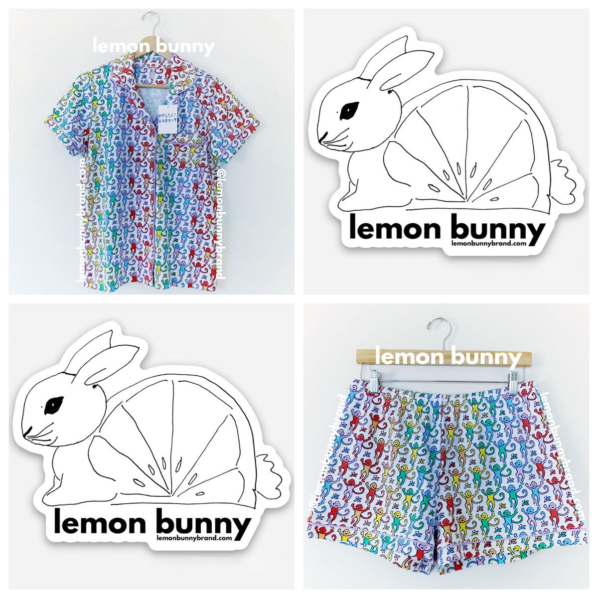Roller Rabbit Disco Monkey Polo Pajamas in Rainbow, Size M