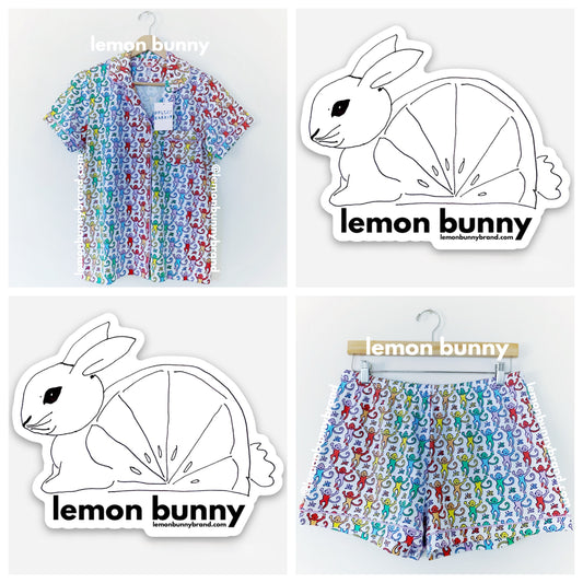 Roller Rabbit Disco Monkey Polo Pajamas in Rainbow, Size M