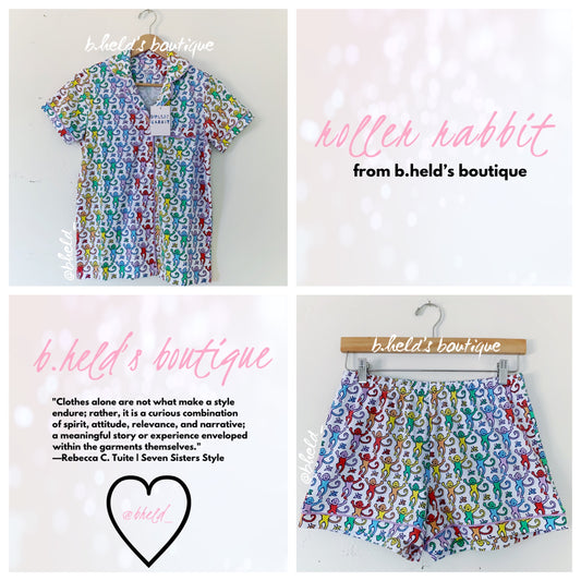Roller Rabbit Disco Monkey Polo Pajamas in Rainbow, Size XS