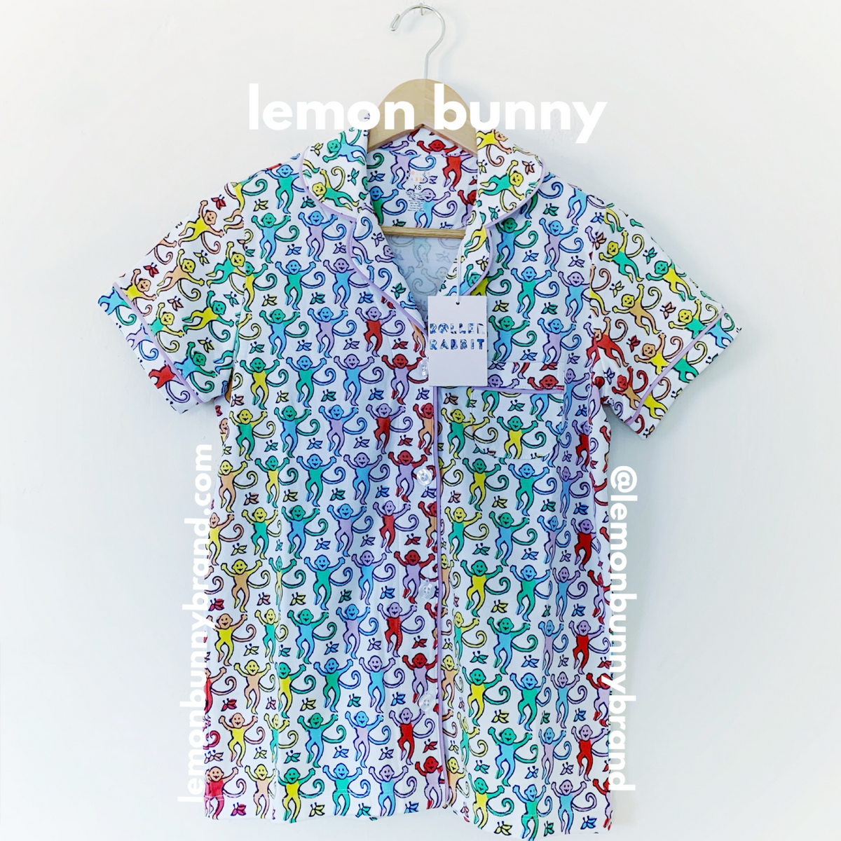 Roller Rabbit Disco Monkey Polo Pajamas in Rainbow, Size XS (Version 1)