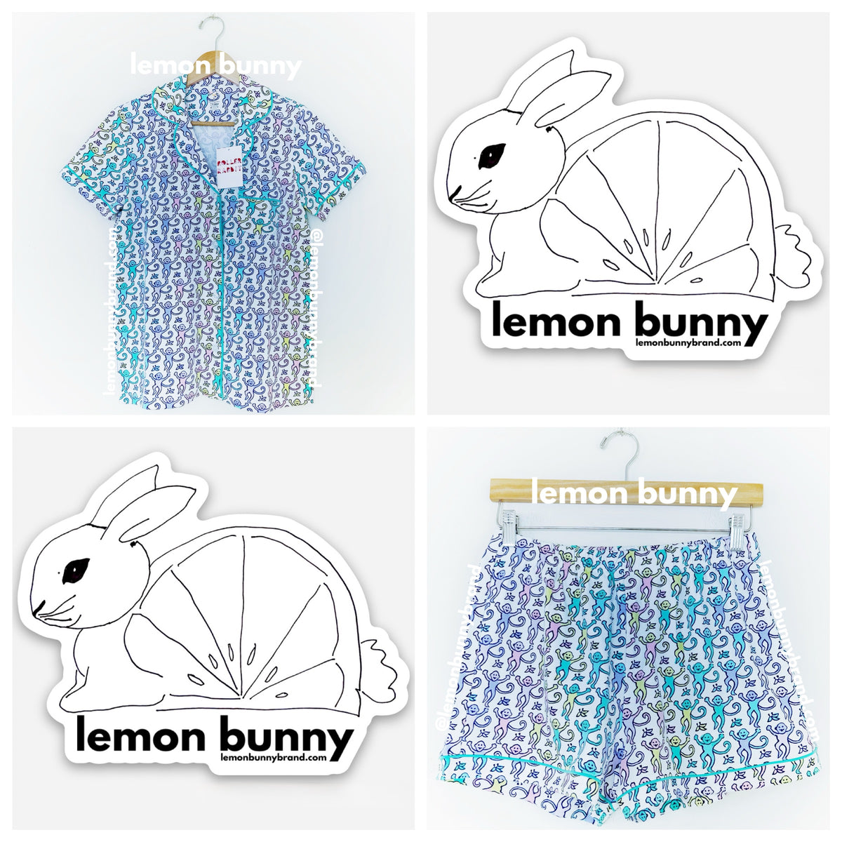 Roller Rabbit Disco Monkey Polo Pajamas in Mermaid, Size S (Version 2)