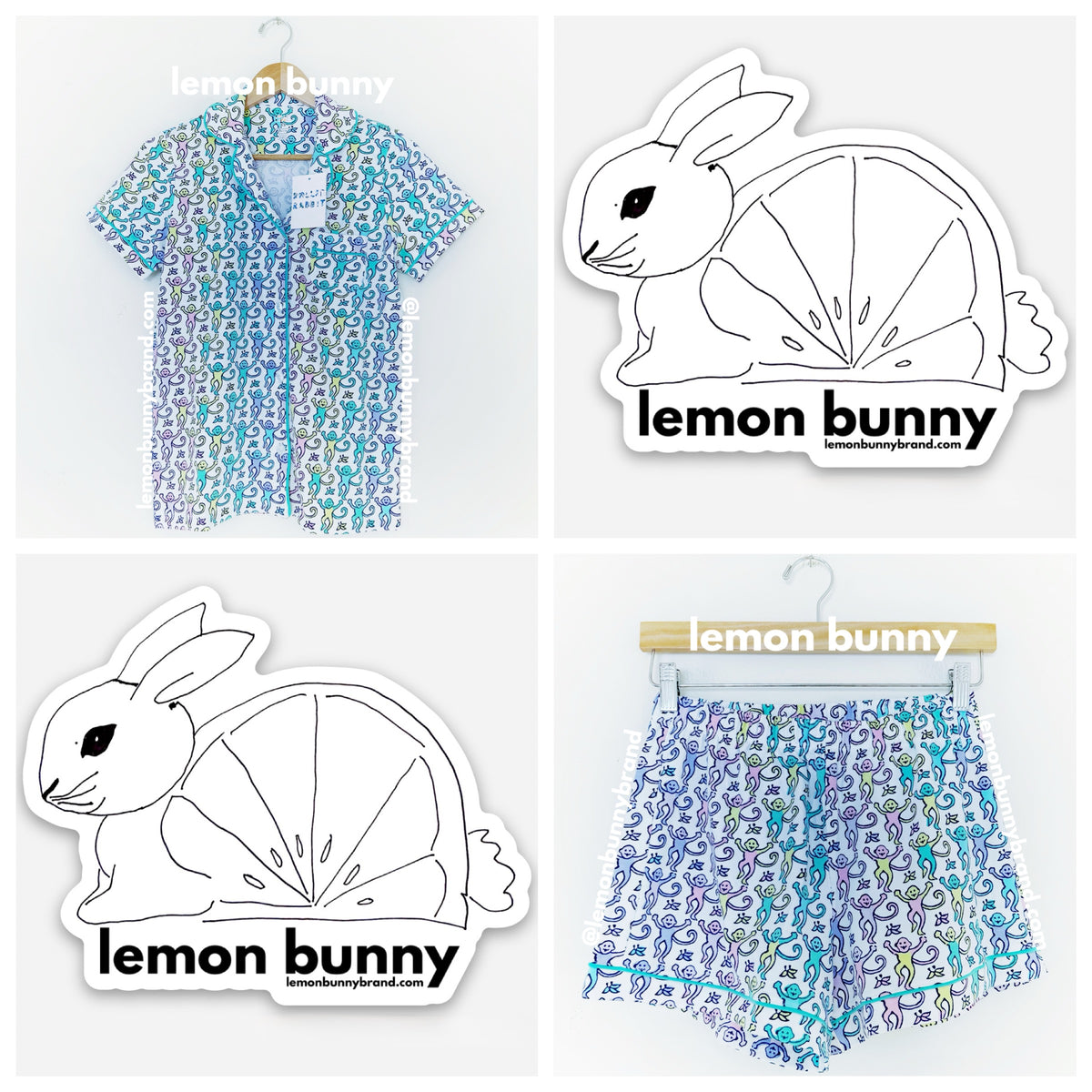 Roller Rabbit Disco Monkey Polo Pajamas in Mermaid, Size XS