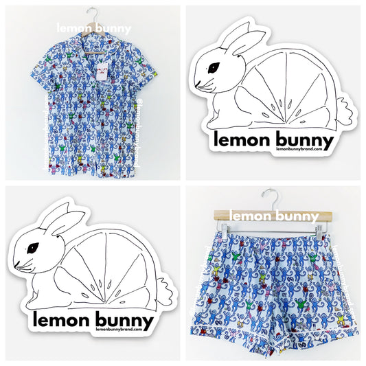 Roller Rabbit Greenwich Monkey Polo Pajamas in Blue, Size S
