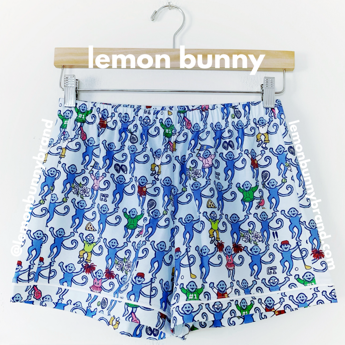Roller Rabbit Greenwich Monkey Polo Pajamas in Blue, Size XS (Version 1)