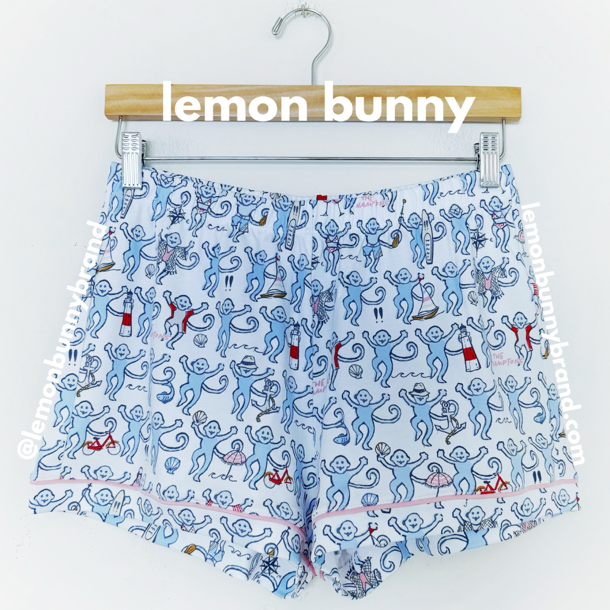Roller Rabbit Hamptons Monkey Polo Pajamas in Blue, Size S (Version 1)