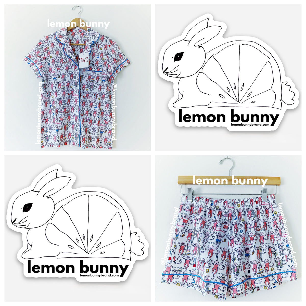 Roller Rabbit Hamptons Monkey Polo Pajamas in Pink, Size XS (Version 1)