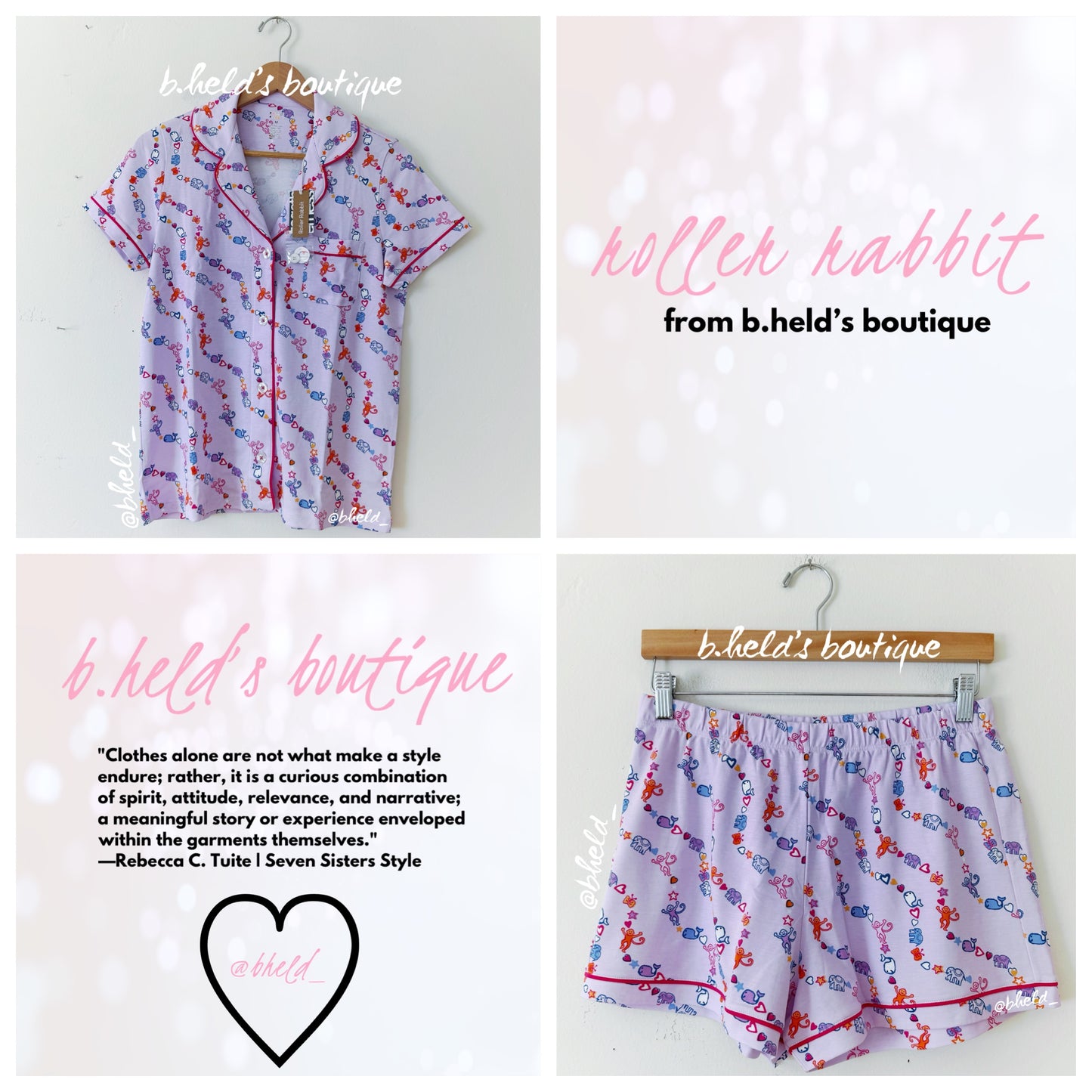Roller Rabbit Icon Wave Polo Pajamas in Lavender, Size M