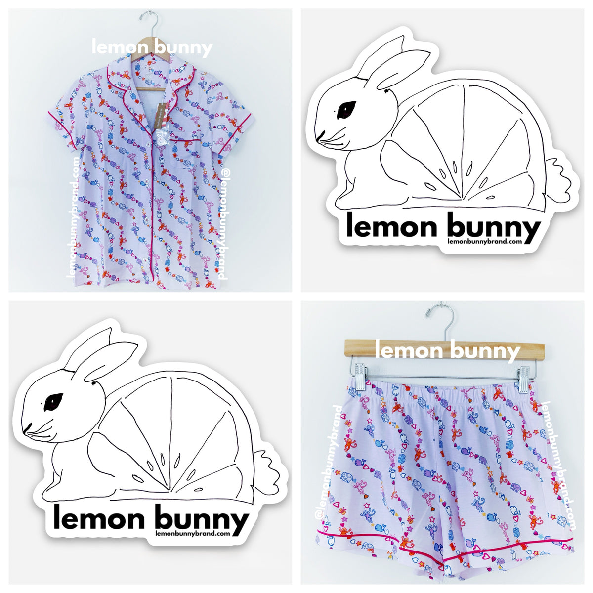 Roller Rabbit Icon Wave Polo Pajamas in Lavender, Size S (Version 1)