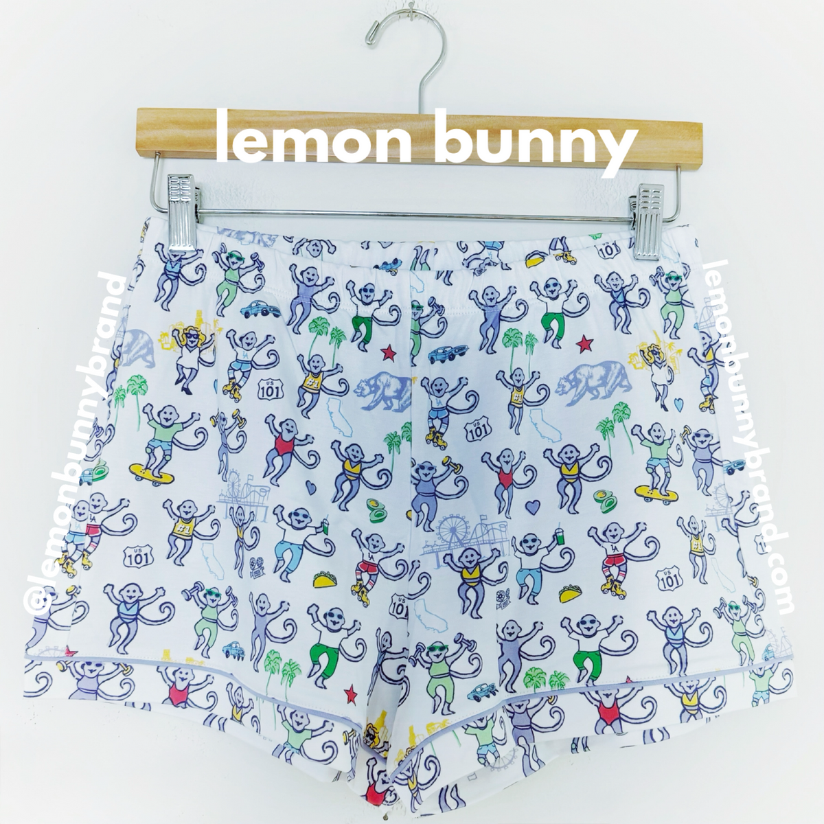Roller Rabbit LA Monkey Polo Pajamas in White, Size S (Version 1)
