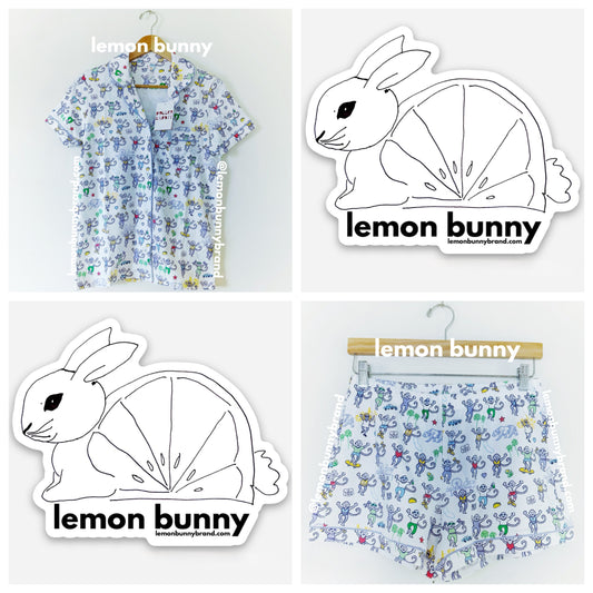 Roller Rabbit LA Monkey Polo Pajamas in White, Size S (Version 1)