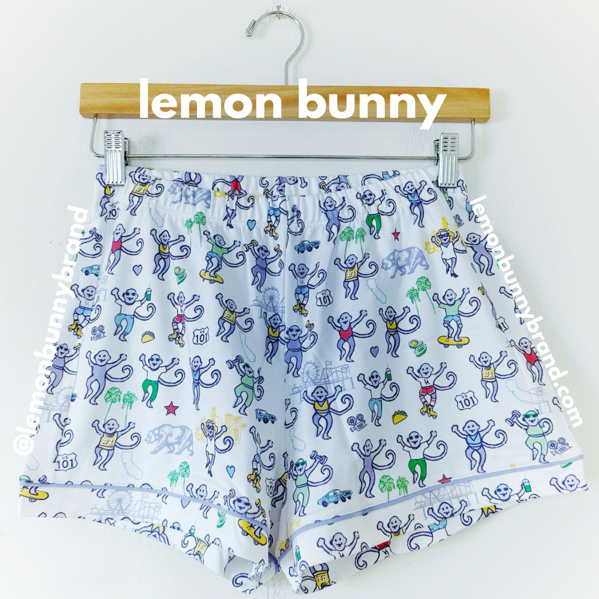 Roller Rabbit LA Monkey Polo Pajamas in White, Size XS (Version 1)