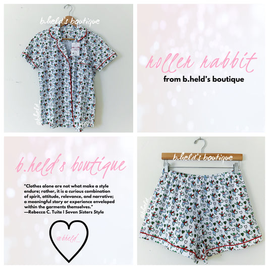 Roller Rabbit Merry Monkey Polo Pajamas in White, Size S