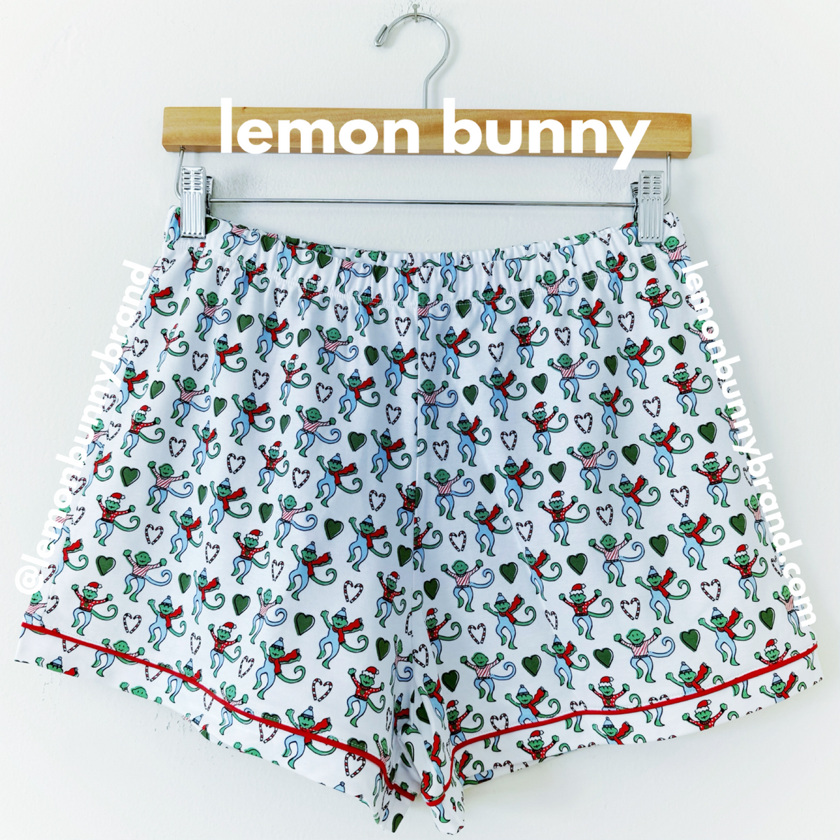 Roller Rabbit Merry Monkey Polo Pajamas in White, Size S