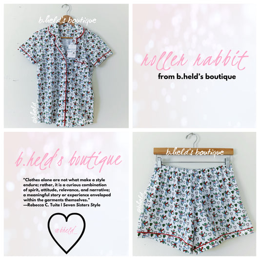 Roller Rabbit Merry Monkey Polo Pajamas in White, Size XS & S