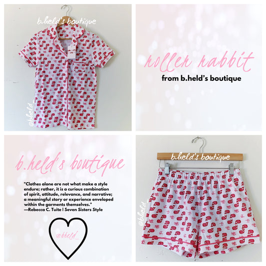 Roller Rabbit Moby Polo Pajamas in Pink, Size XS