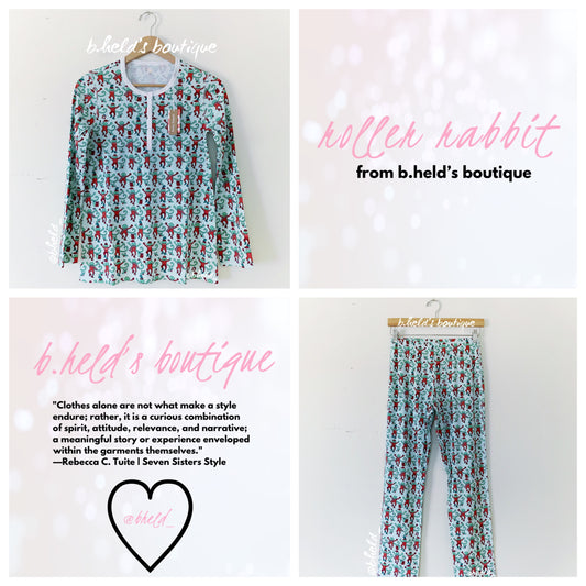 Roller Rabbit Monkey Mas Pajamas in Mint, Size XS