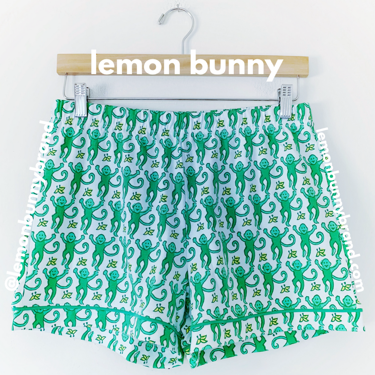 Roller Rabbit Monkey Polo Pajamas in Emerald, Size S