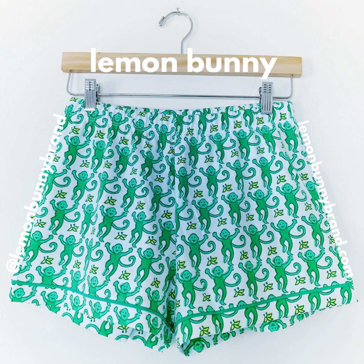Roller Rabbit Monkey Polo Pajamas in Emerald, Size XS