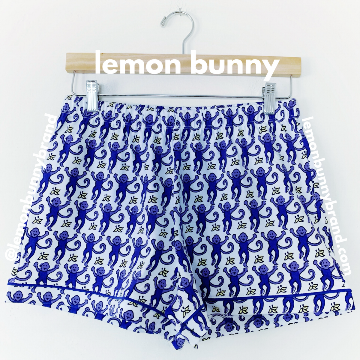 Roller Rabbit Monkey Polo Pajamas in Sapphire, Size S
