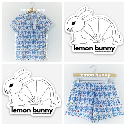 Roller Rabbit New York Monkey Polo Pajamas in Blue, Size XS