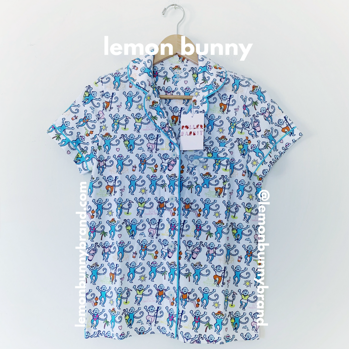 Roller Rabbit Palm Beach Monkey Polo Pajamas in Multi, Size XS