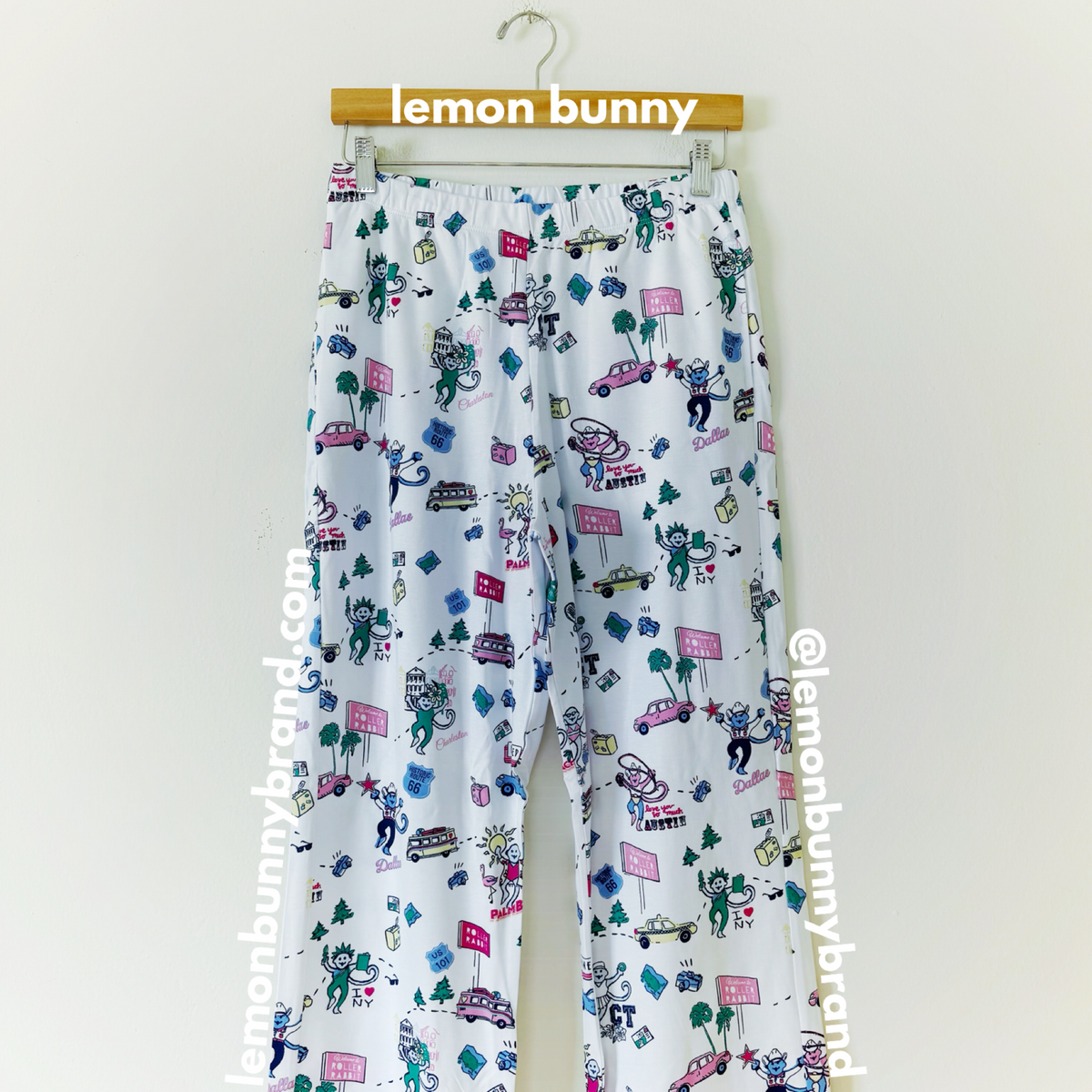 Roller Rabbit Party In The USA Long Sleeve Polo Pajamas in White, Size S (Version 1)