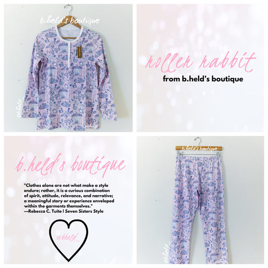 Roller Rabbit Party Toile Pajamas in Pink, Size S
