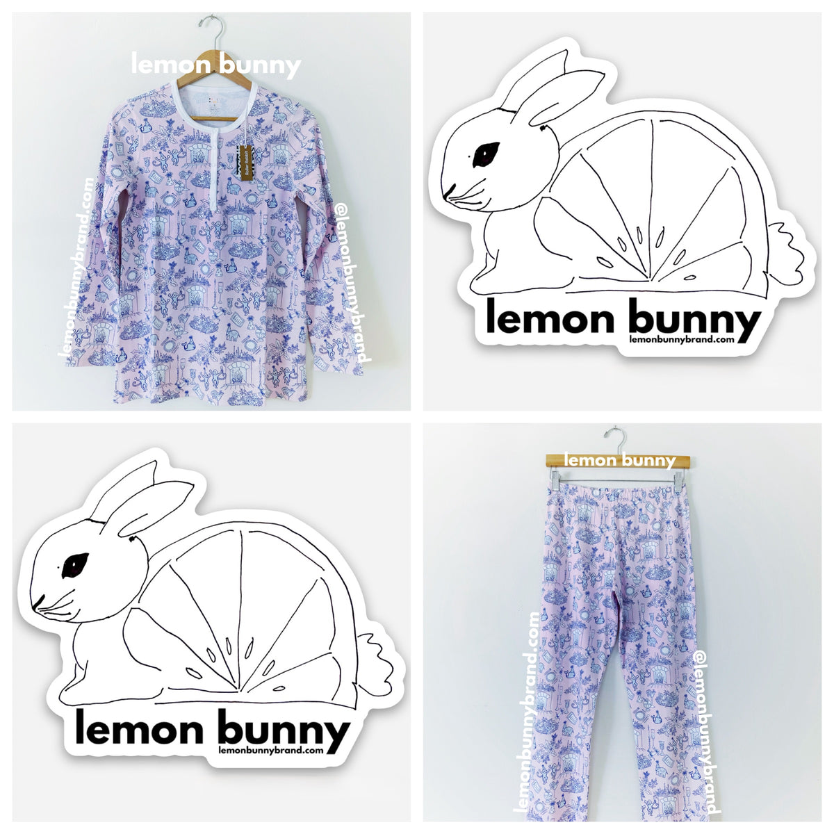 Roller Rabbit Party Toile Pajamas in Pink, Size S (Version 1)