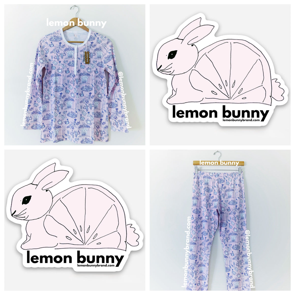 Roller Rabbit Party Toile Pajamas in Pink, Size S (Version 1)
