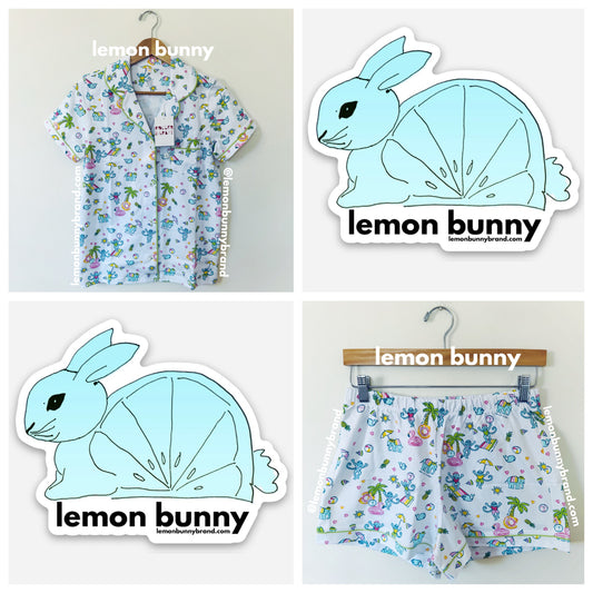 Roller Rabbit Pool Party Polo Pajamas in White, Size S