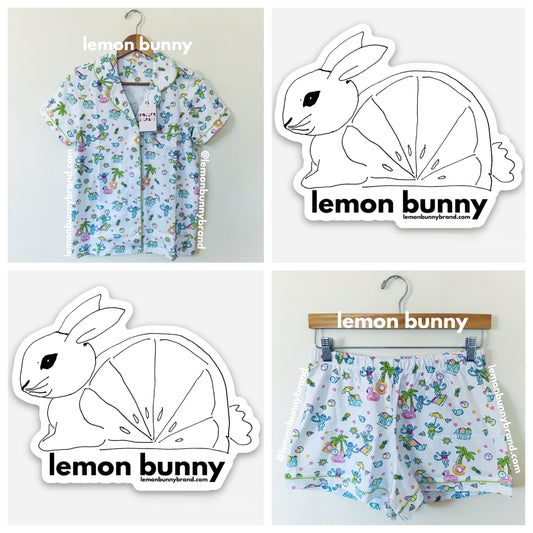 Roller Rabbit Pool Party Polo Pajamas in White, Size S