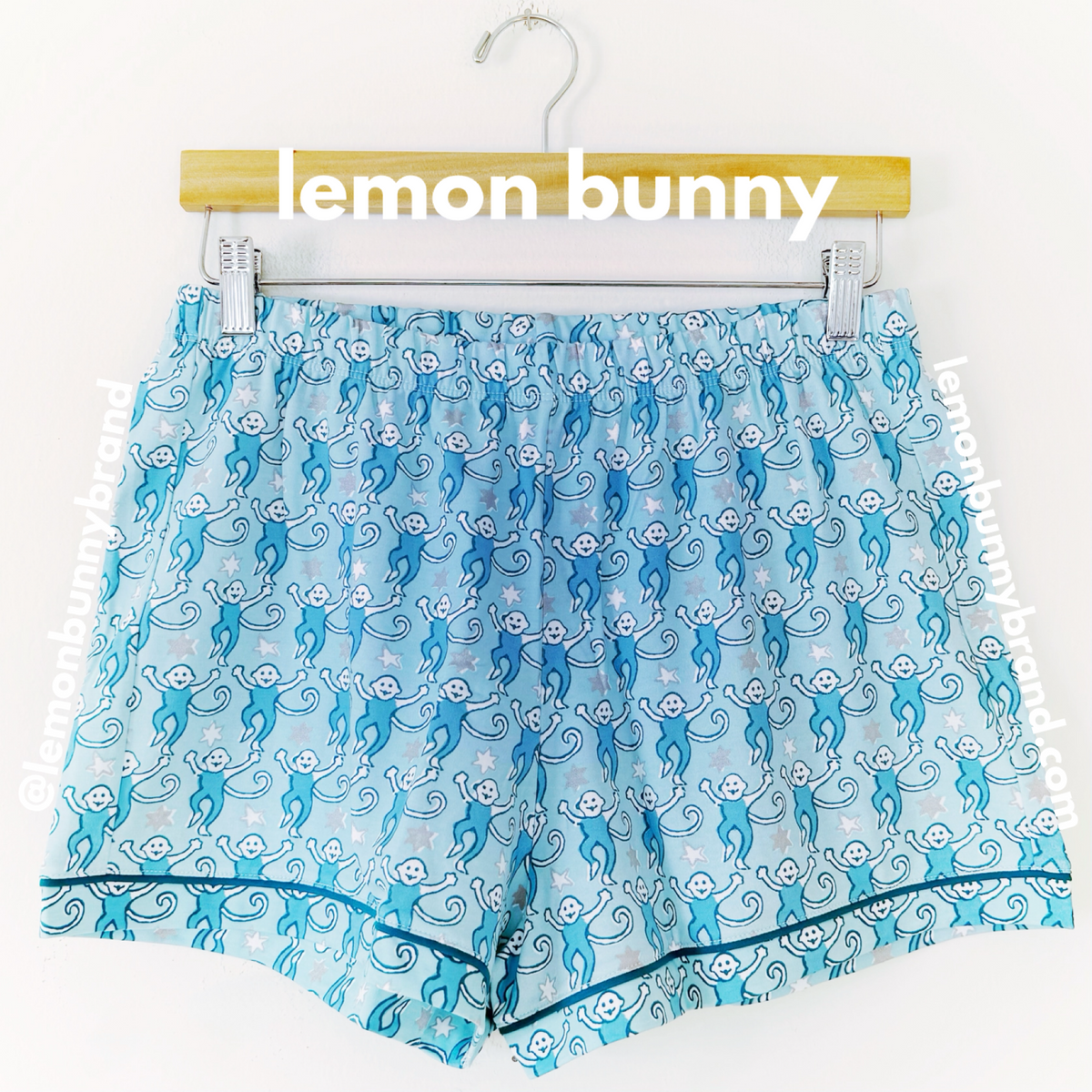 Roller Rabbit Star Monkey Polo Pajamas in Blue, Size M (Version 1)