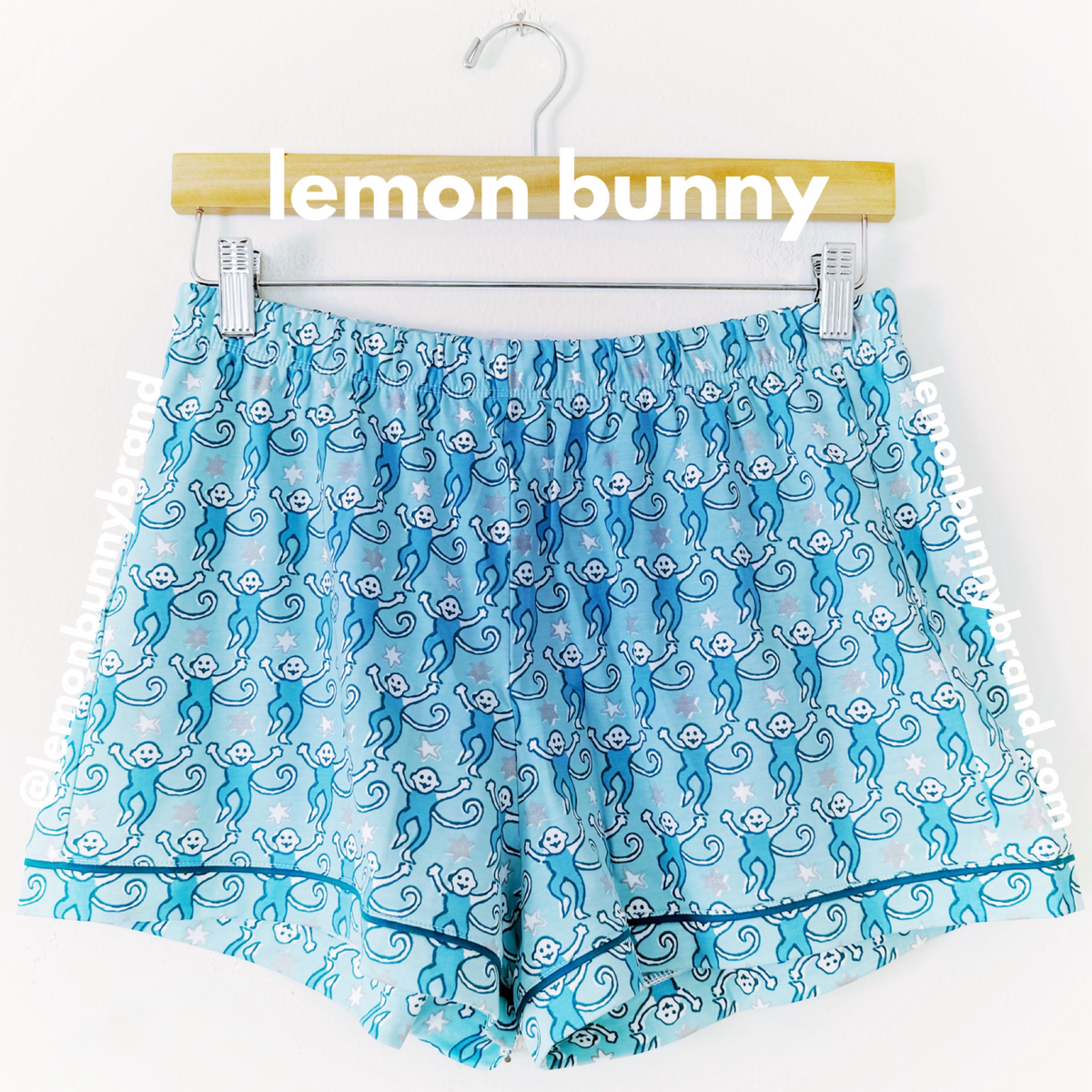 Roller Rabbit Star Monkey Polo Pajamas in Blue, Size M (Version 2)